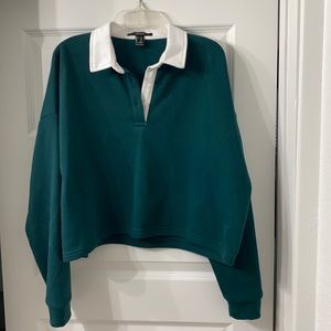 Collared Cropped Sweater Top